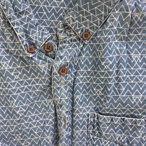 White Lined Denim Long Sleeve Button Down